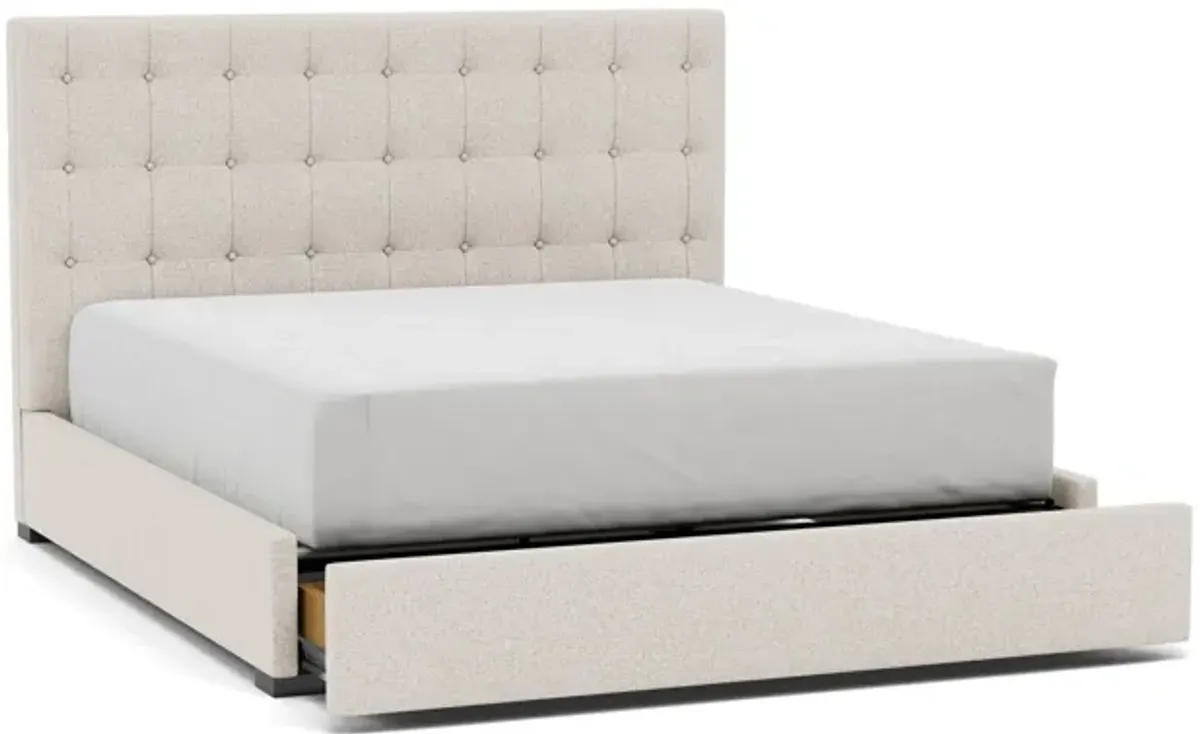 Abby King Upholstered Storage Bed in Merit Dove