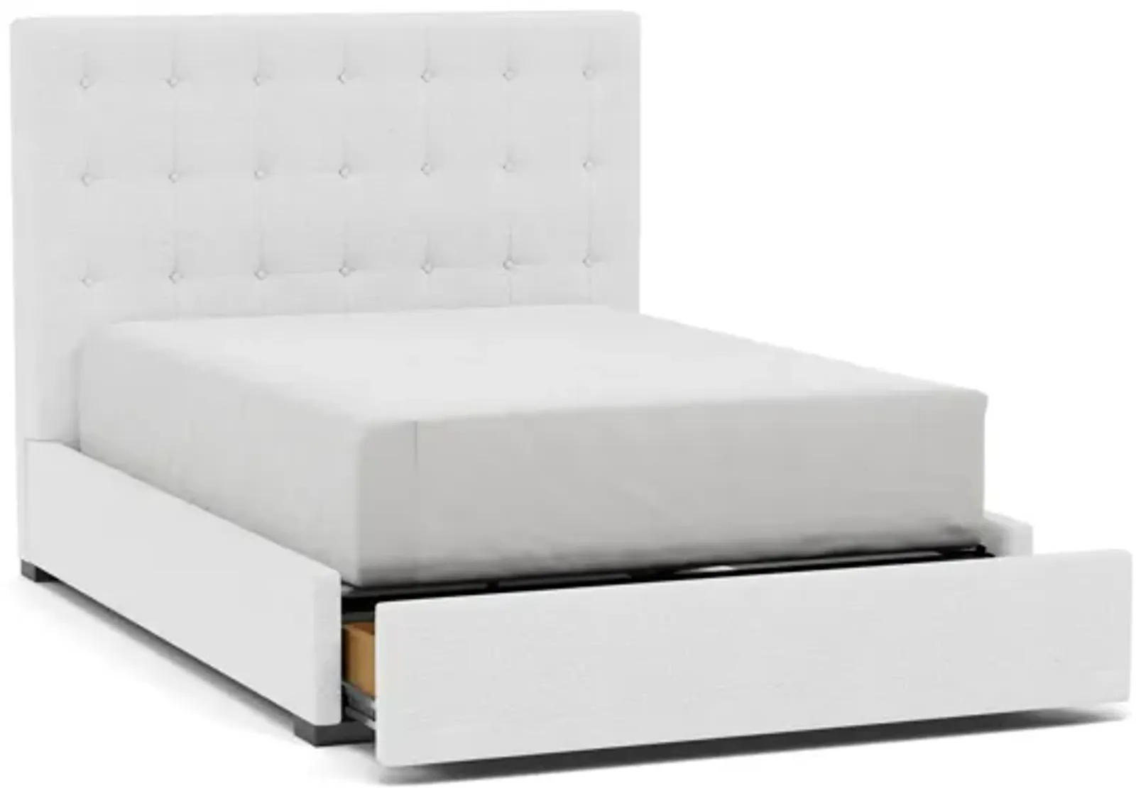 Abby Queen Upholstered Storage Bed in Tech Pebble