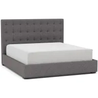 Abby King Upholstered Bed in Black / Merit Charcoal
