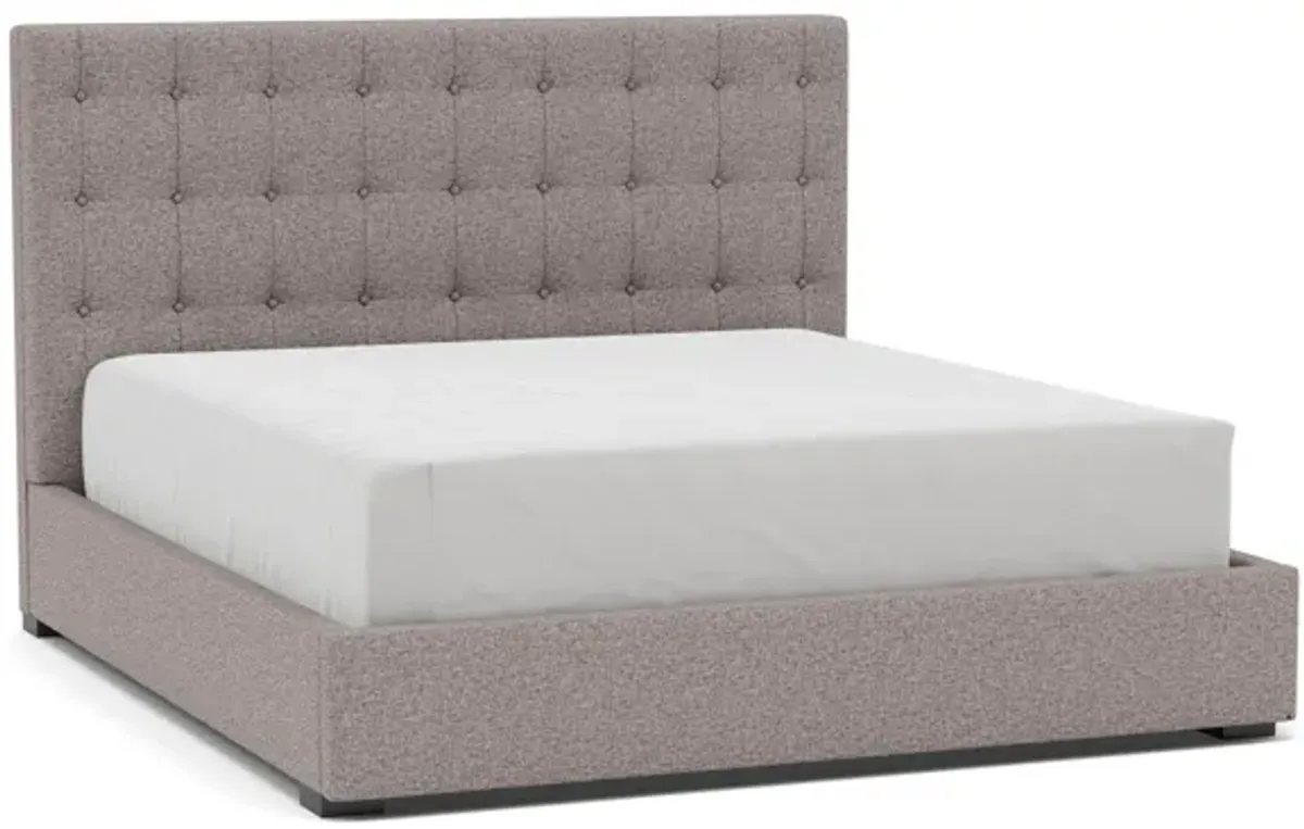 Abby King Upholstered Bed in Tech Oak