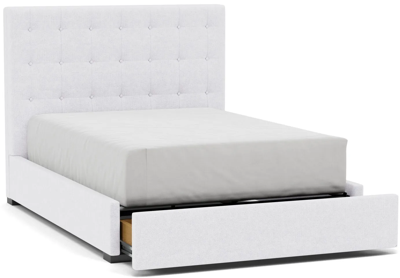 Abby Queen Upholstered Storage Bed in Tech Arctic