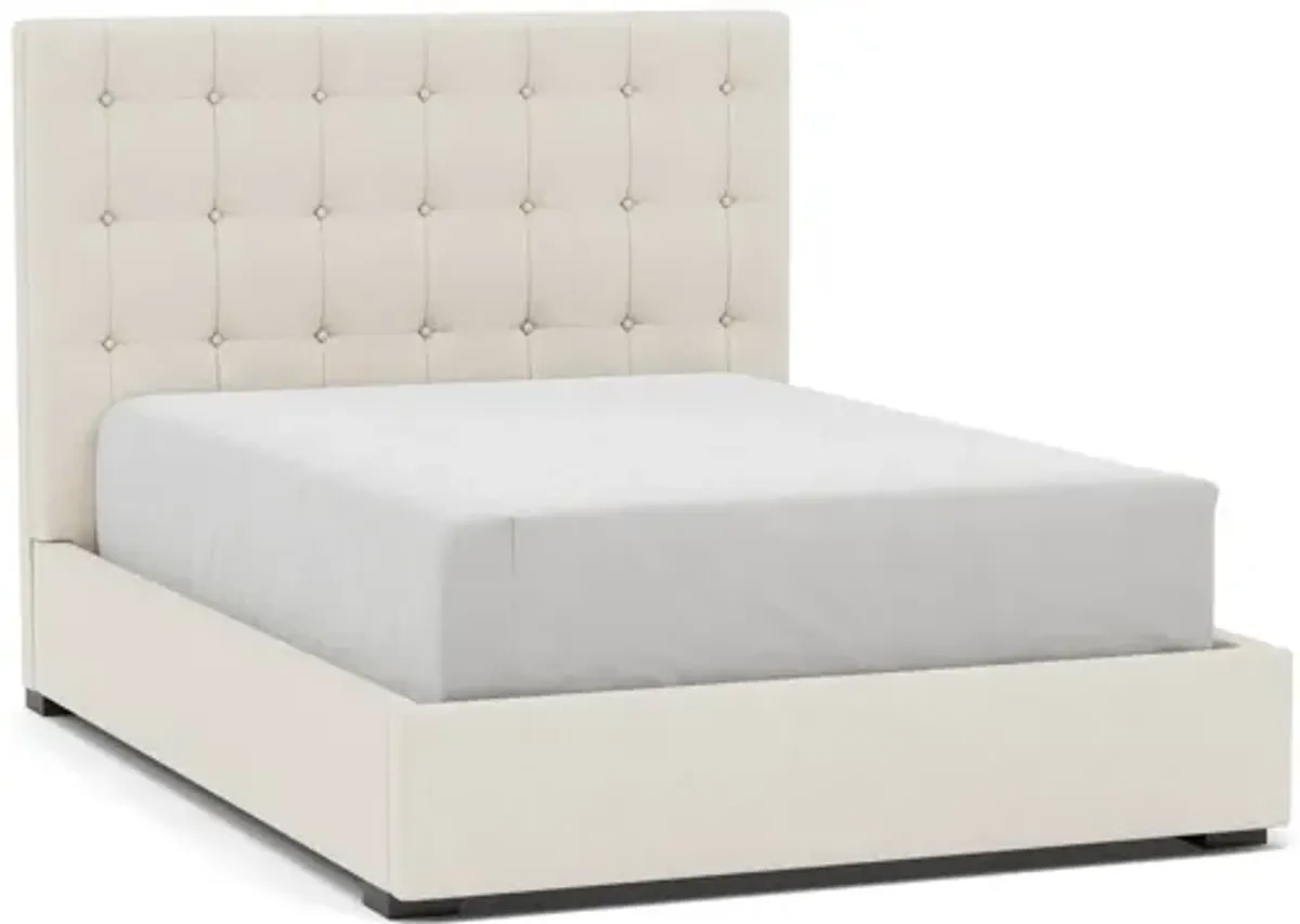 Abby Queen Upholstered Bed in Merit Pearl