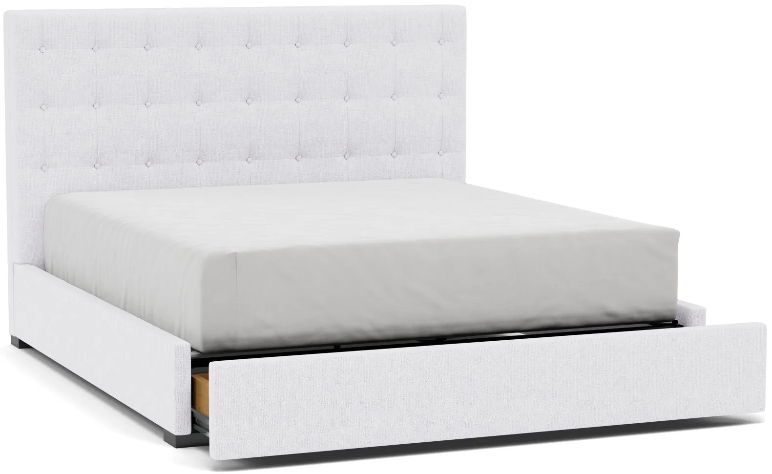 Abby King Upholstered Storage Bed in Tech Arctic