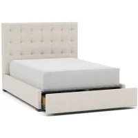 Abby Queen Upholstered Storage Bed in Beige / Merit Dove