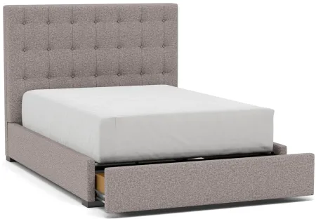 Abby Queen Upholstered Storage Bed in Tech Brownstone