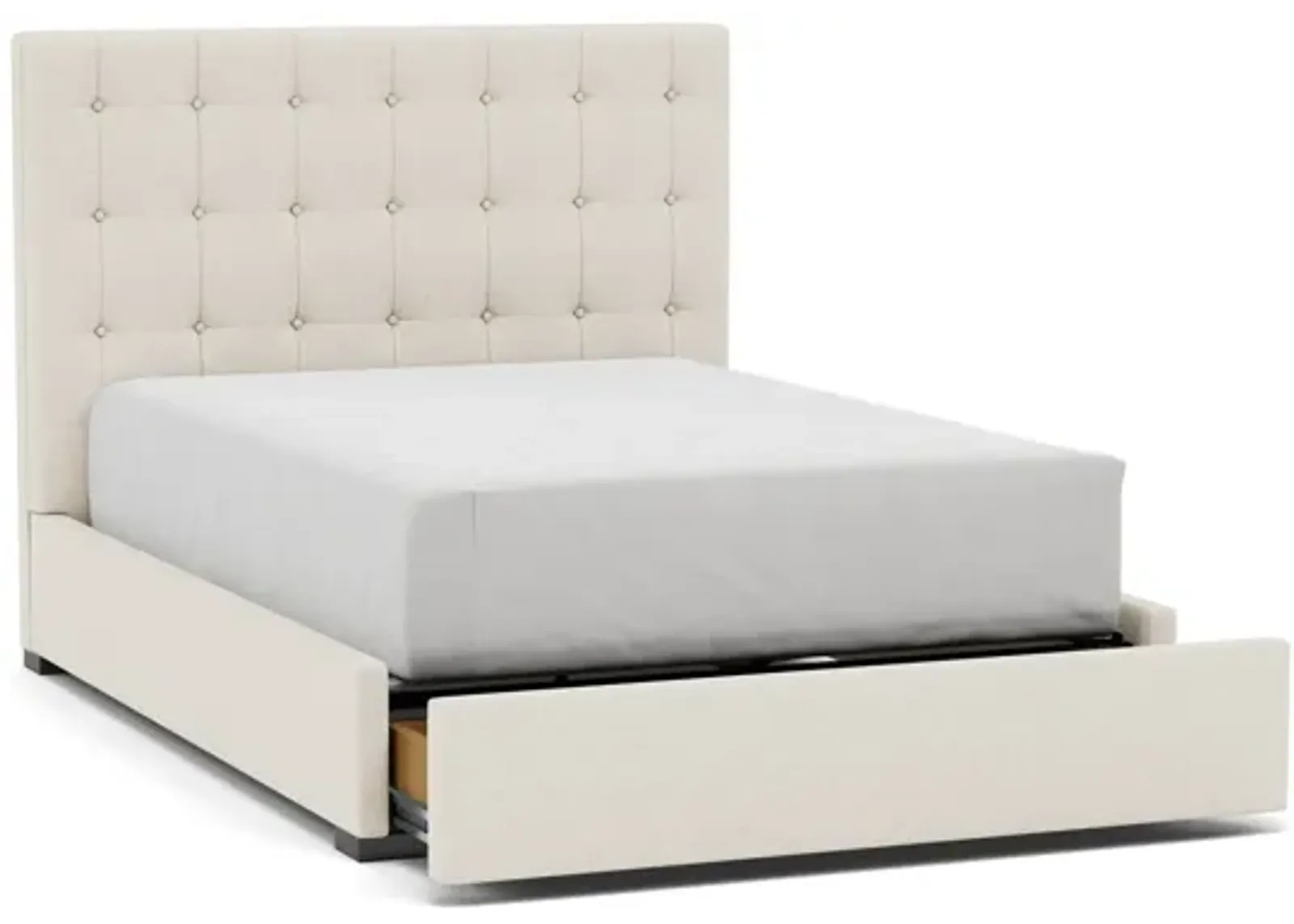 Abby Full Upholstered Storage Bed in Merit Pearl