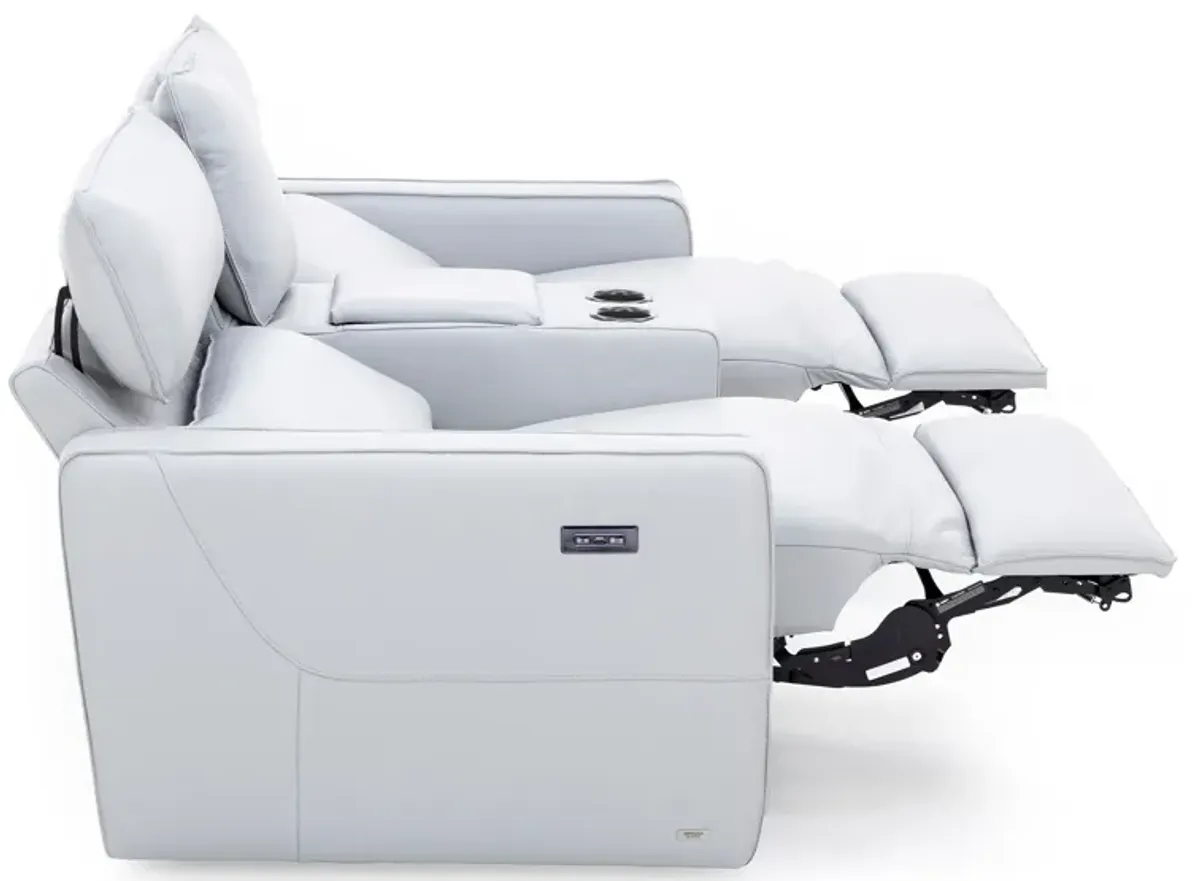 Matteo 3-Pc. Leather Power Headrest Reclining Console Loveseat