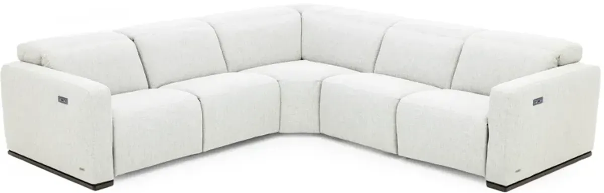Isabella 5-Pc. Power Headrest Reclining Modular In Greige With 2 Reclining Seats