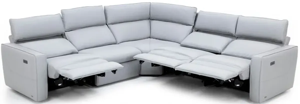 Matteo 5-Pc. Leather Power Headrest Reclining Modular