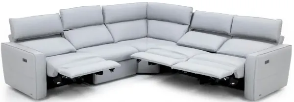 Matteo 5-Pc. Leather Power Headrest Reclining Modular