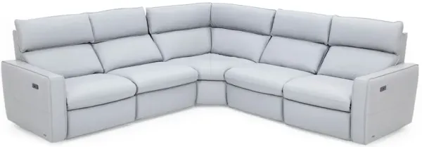 Matteo 5-Pc. Leather Power Headrest Reclining Modular