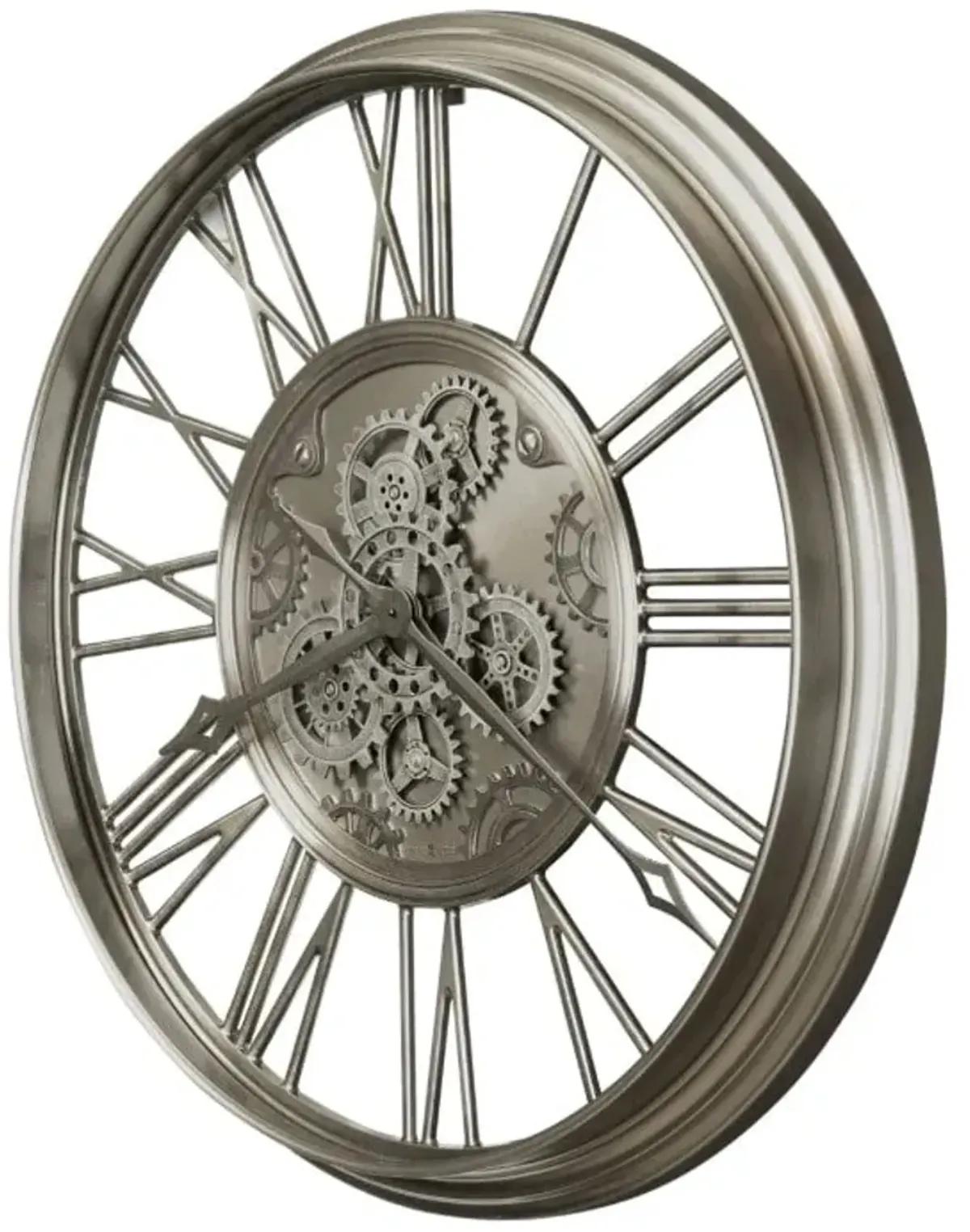 Howard Miller Nickel Finish Gears Wall Clock 34" Round