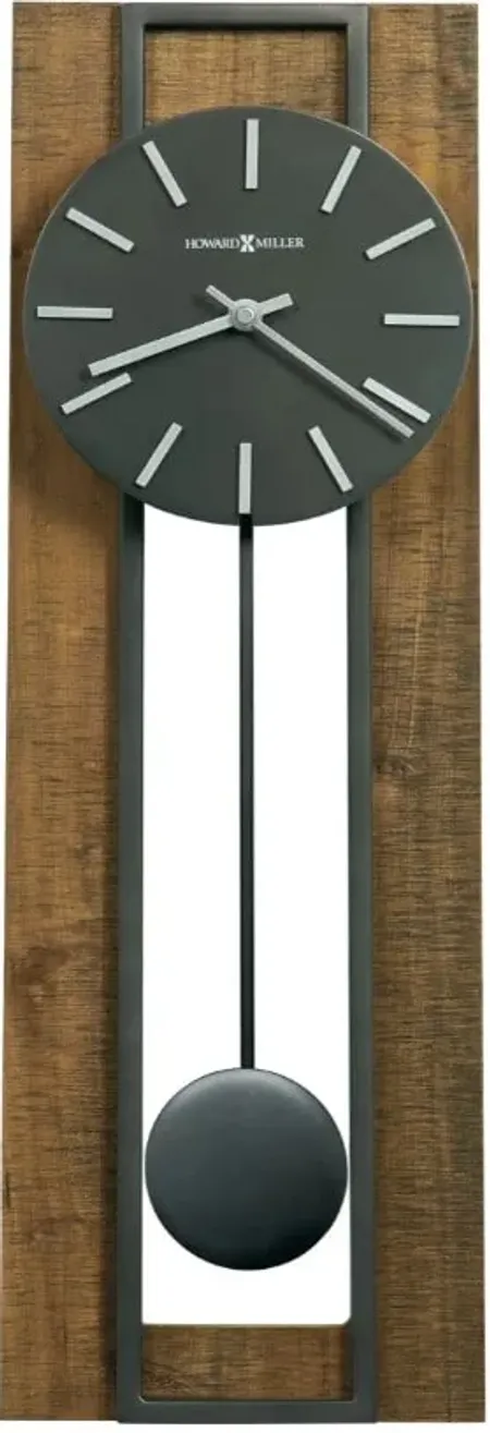 Howard Miller Wood and Metal Pendulum Wall Clock 7.5"W x 23.5"H