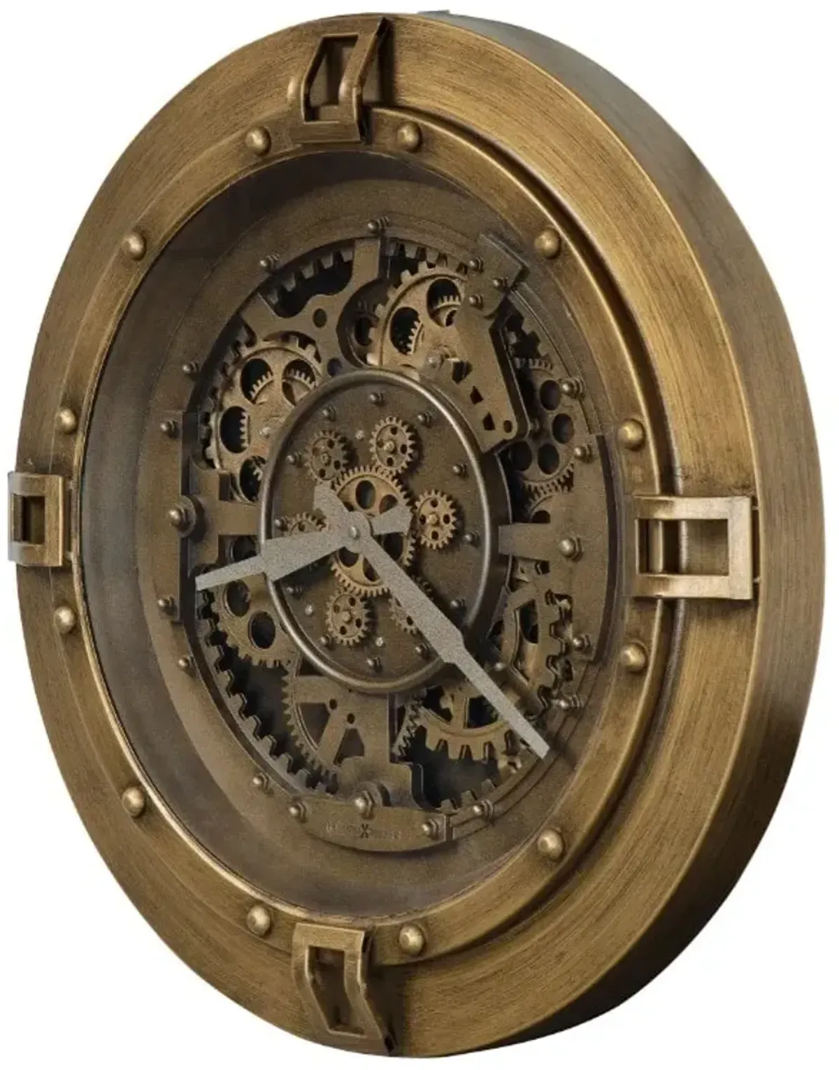 Howard Miller Antique Brass Gears Wall Clock 23.5" Round