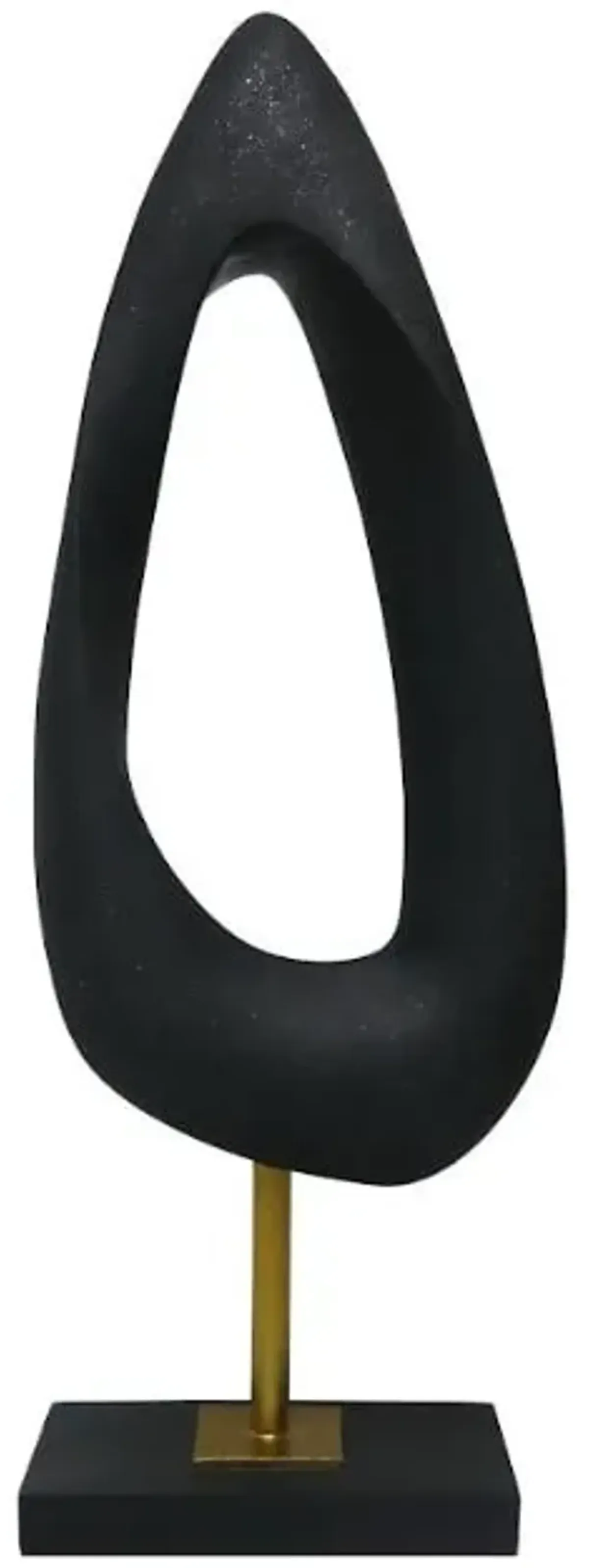 Matte Black Abstract Sculpture 7"W x 20.5"H