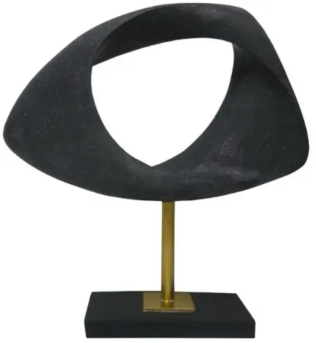 Matte Black Abstract Sculpture 12.75"W x 13"H