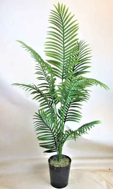 Palm in Decorative Metal Pot 6'H