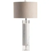 Glass and Marble Table Lamp 32"H