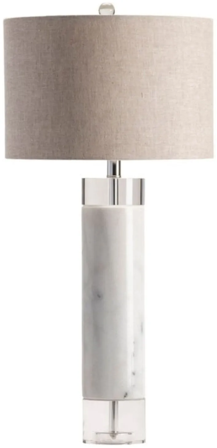 Glass and Marble Table Lamp 32"H