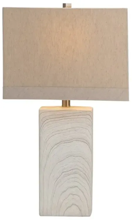 White and Grey Ceramic Block Table Lamp 25.5"H