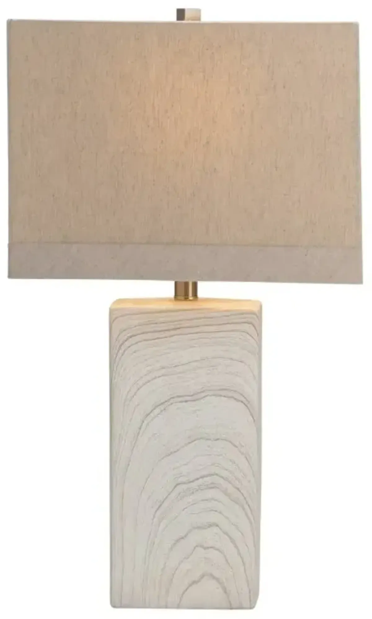 White and Grey Ceramic Block Table Lamp 25.5"H