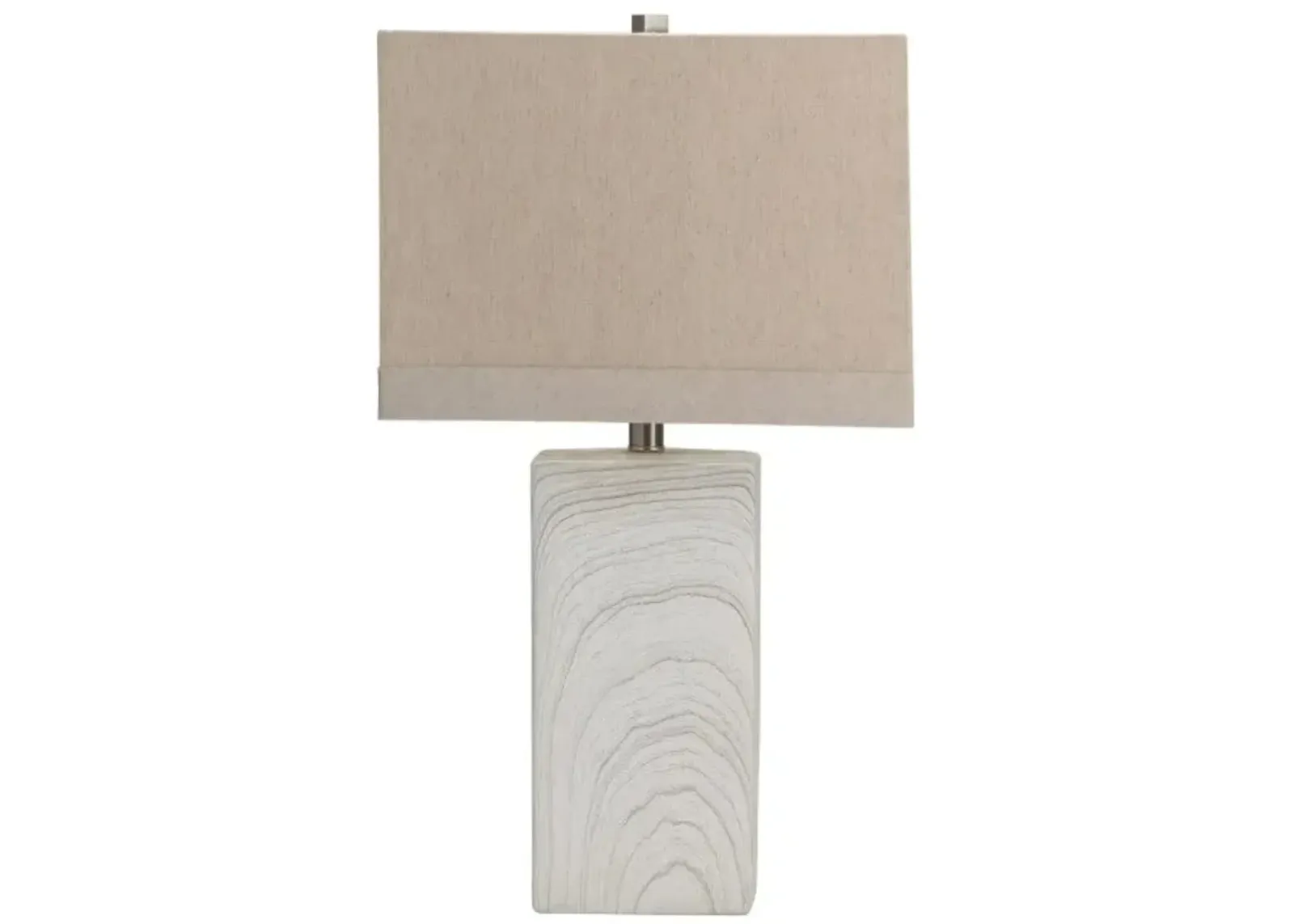 White and Grey Ceramic Block Table Lamp 25.5"H