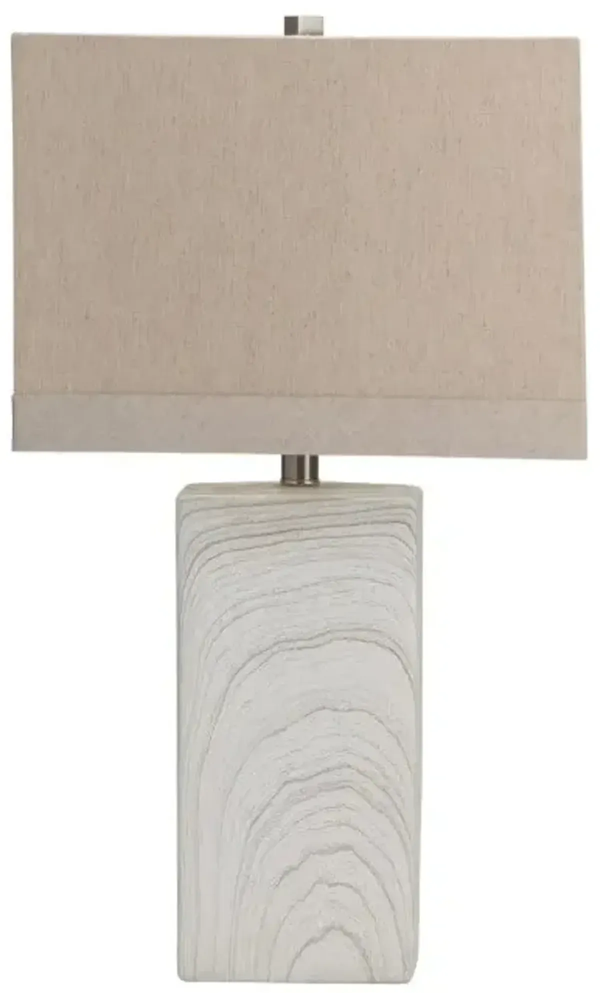 White and Grey Ceramic Block Table Lamp 25.5"H