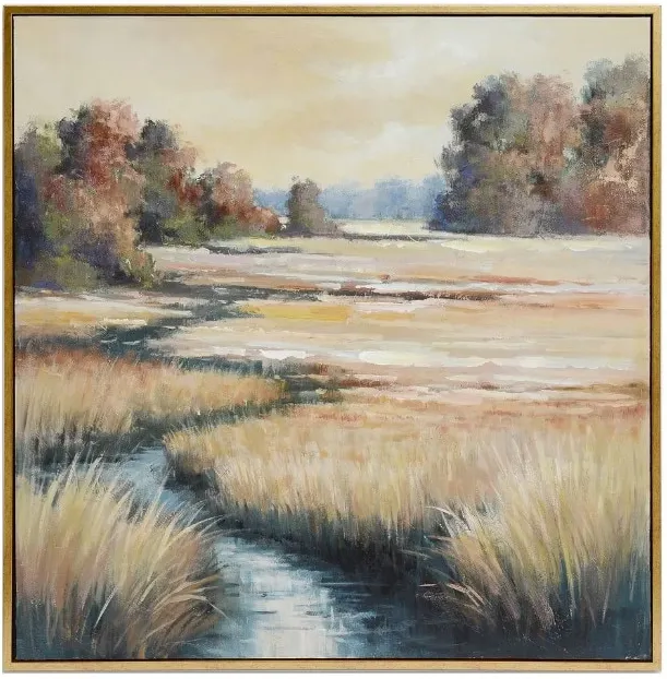 Fall Wetland Framed Canvas 52"W x 52"H