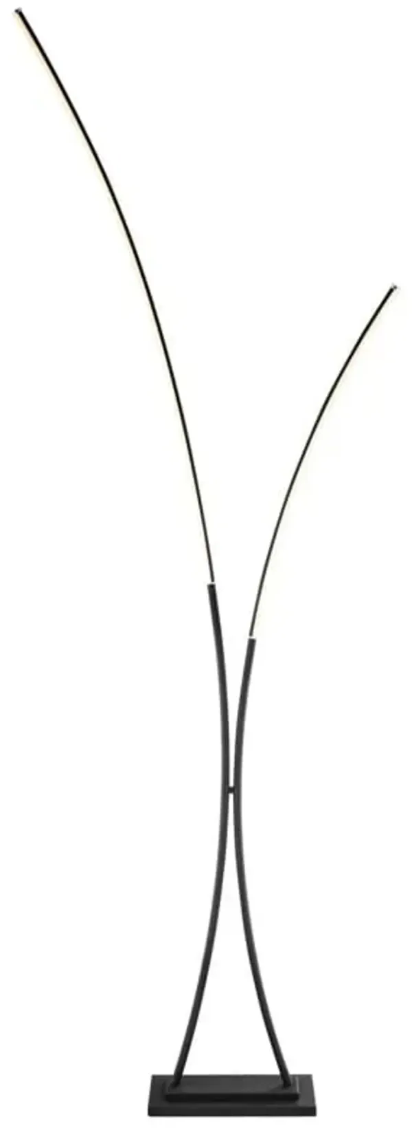 Two Light Black LED Arc Lamp 85"H