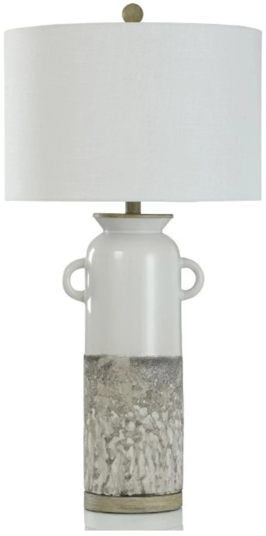 White and Grey Textured Ceramic Table Lamp 33.5"H