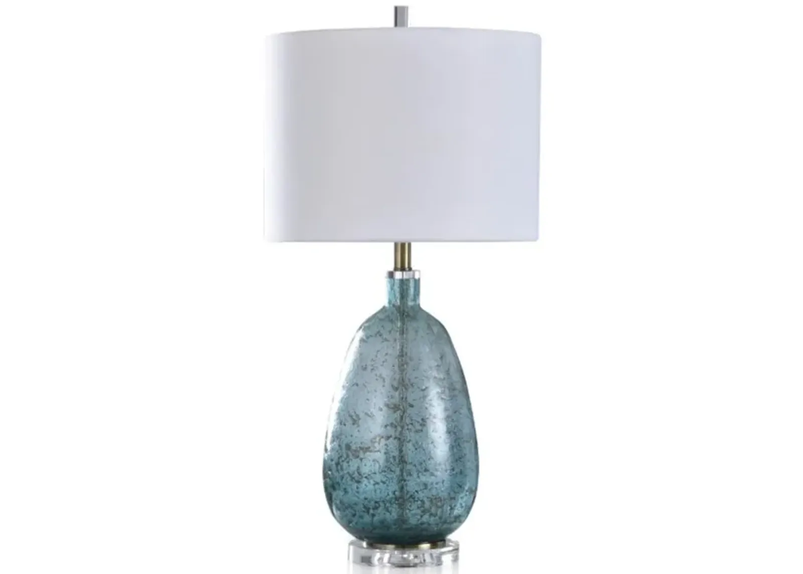 Turquoise Textured Glass Table Lamp 31"H