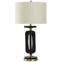 Black and Brass Table Lamp 32"H