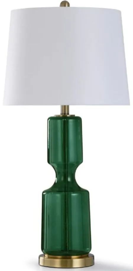 Emerald Seeded Glass Table Lamp 31.5"H