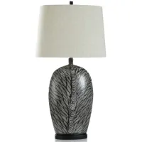 Black and Silver Ceramic Table Lamp 37"H