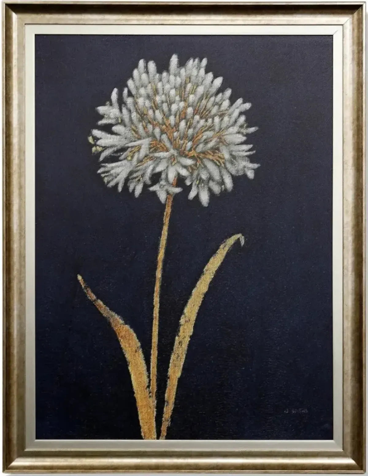 White and Gold Flowers II Framed Print 35"W x 45"H