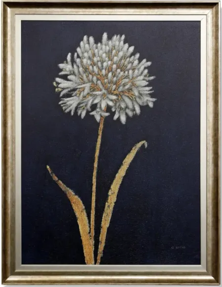 White and Gold Flowers II Framed Print 31"W x 37"H