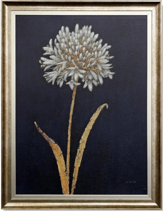 White and Gold Flowers II Framed Print 35"W x 45"H