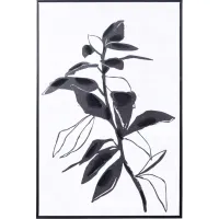 Charcoal Botanical I Framed Canvas Art 24"W x 35"H