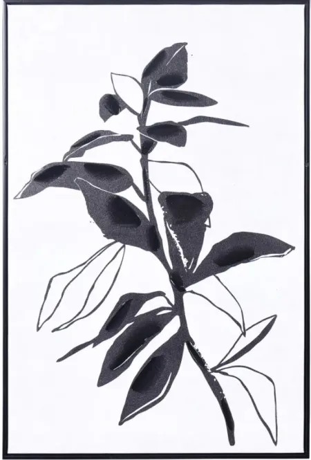 Charcoal Botanical I Framed Canvas Art 24"W x 35"H