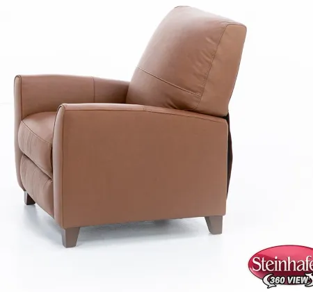 Paloma Leather Push Back Recliner in Caramel