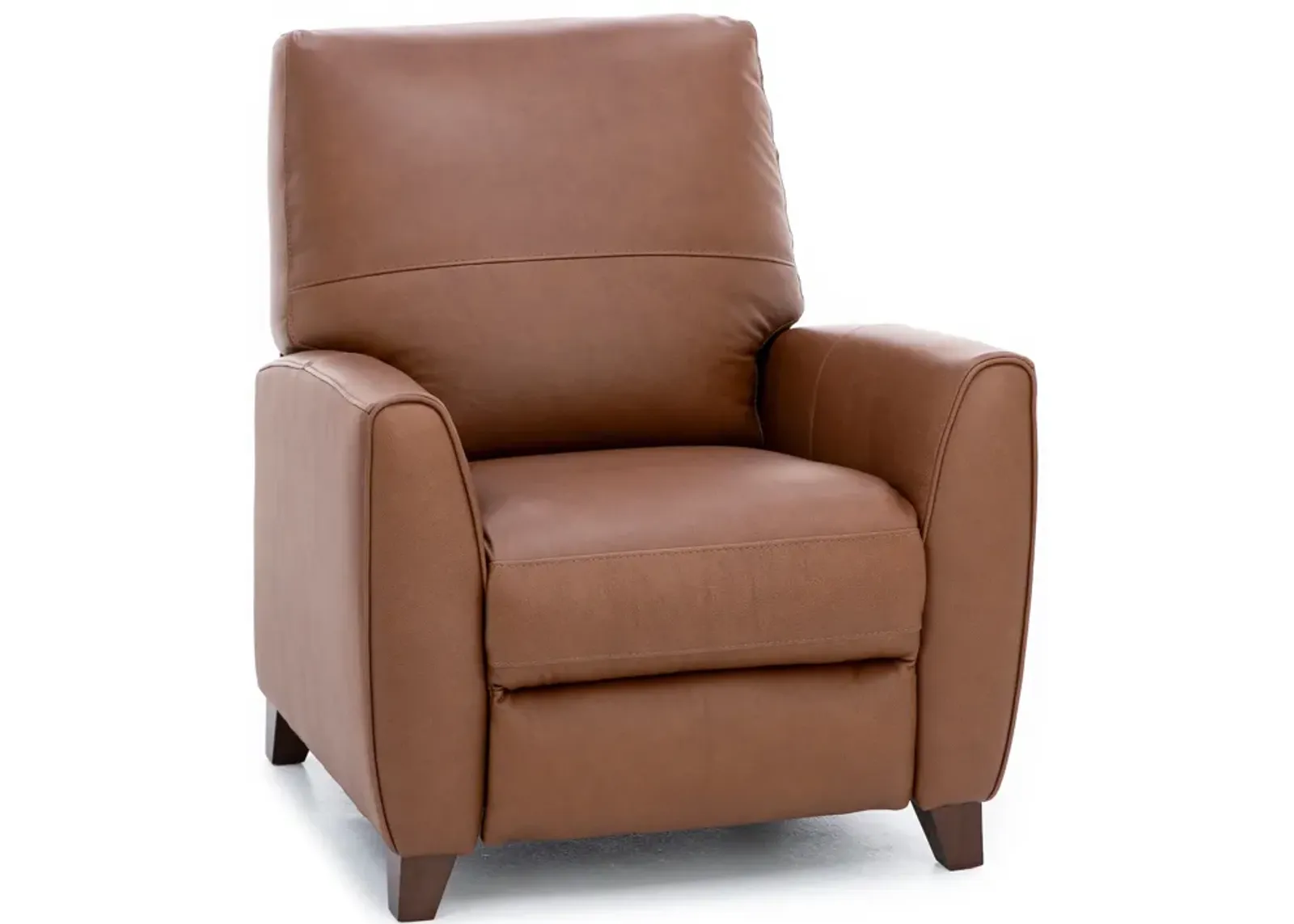 Paloma Leather Push Back Recliner in Caramel