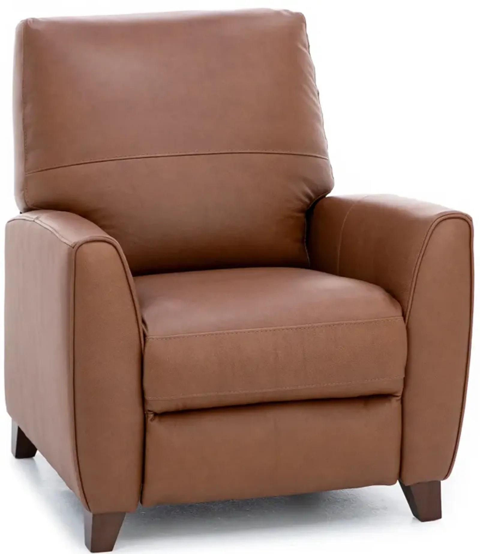 Paloma Leather Push Back Recliner in Caramel