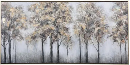 Gold and Black Trees Handpainted Framed Canvas Art 60"W x 30"H