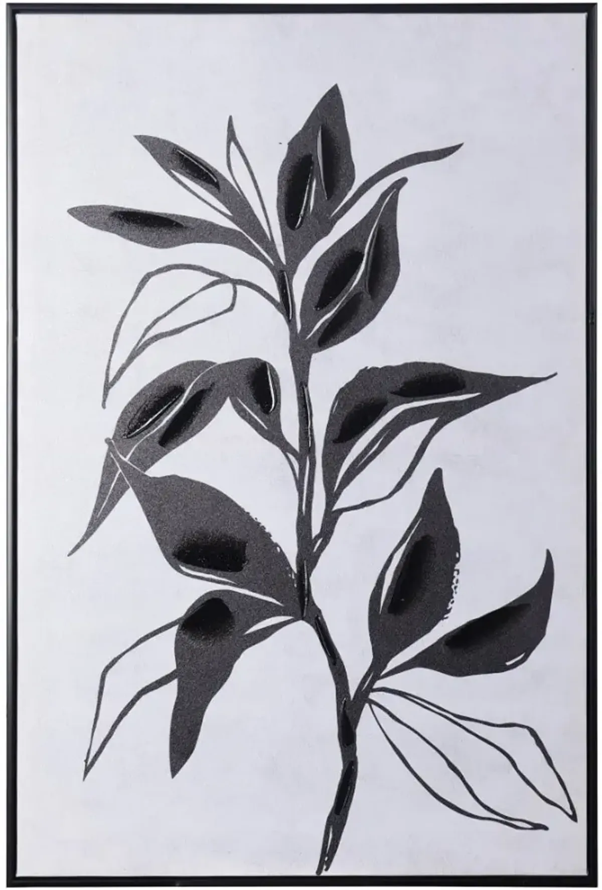 Charcoal Botanical II Framed Canvas Art 24"W x 35"H