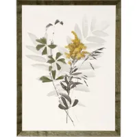 Gold, Green, and Grey Foliage Framed Print 20"W x 26"H