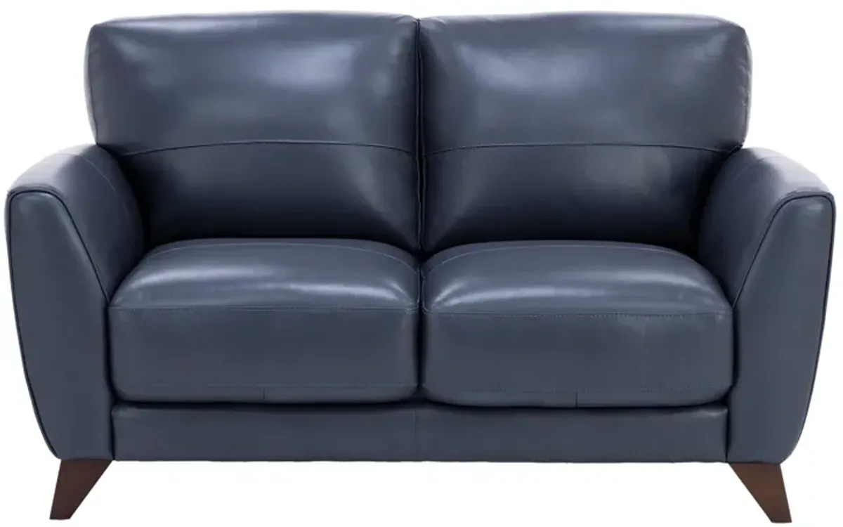 Paloma Leather Loveseat in Indigo