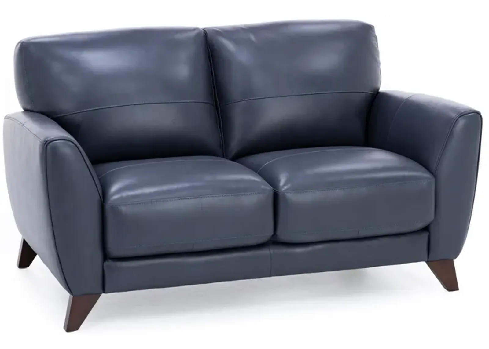 Paloma Leather Loveseat in Indigo