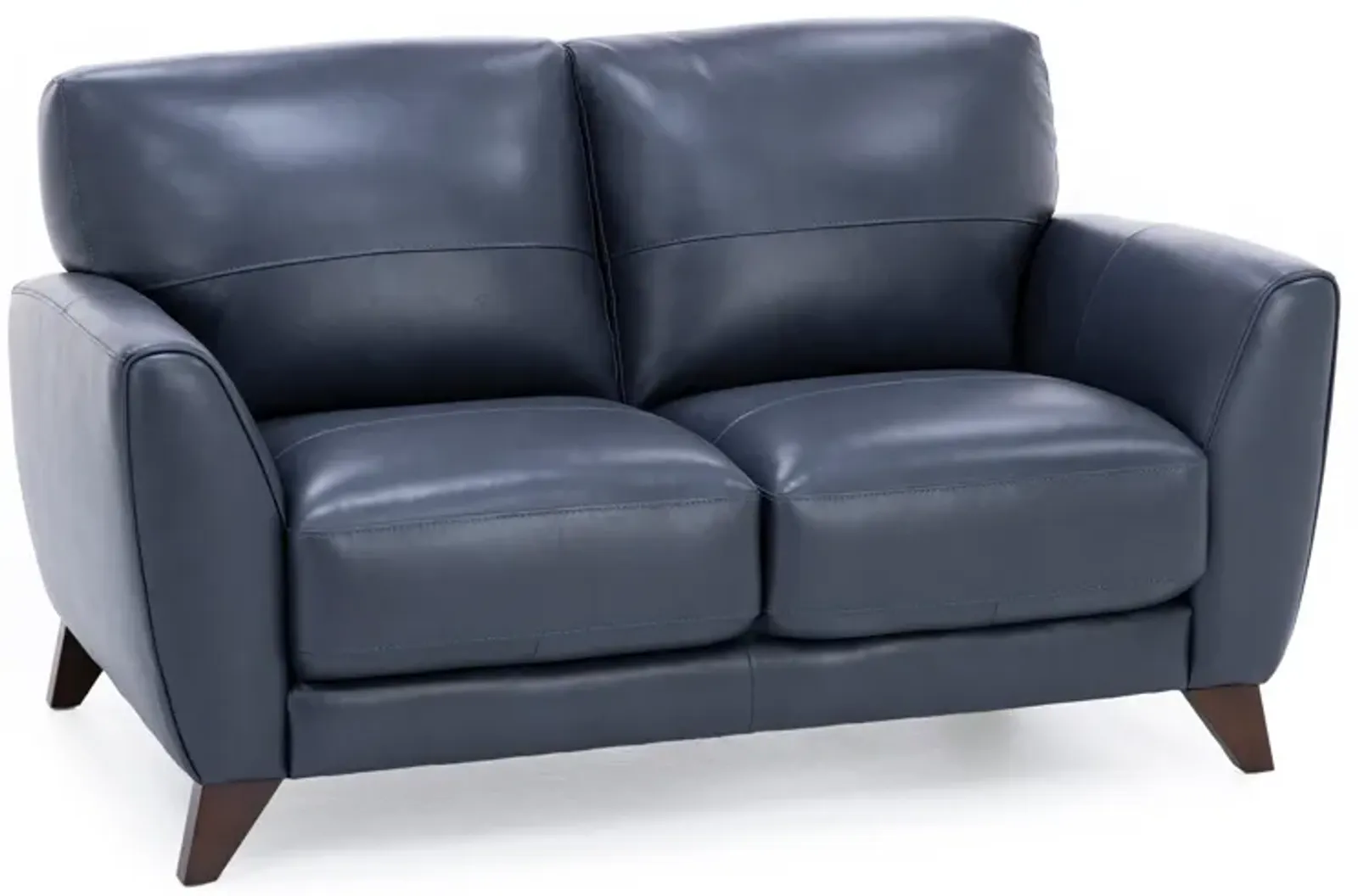 Paloma Leather Loveseat in Indigo