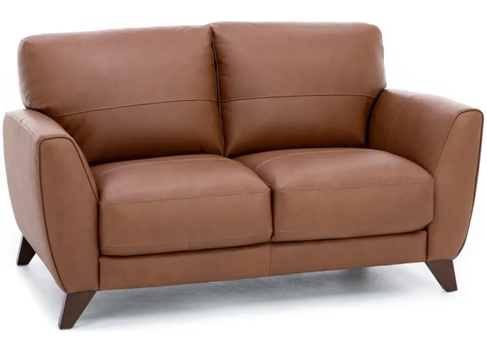 Paloma Leather Loveseat in Caramel