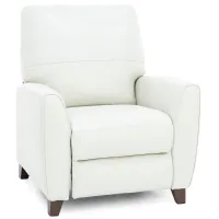 Paloma Leather Push Back Recliner in Ice
